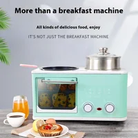 Multifunctio 4 in 1 Breakfast Machine Mini Bread Toaster Baking Oven Omelette Fry Pan Hot Pot Boiler Food Steamer home appliance 2