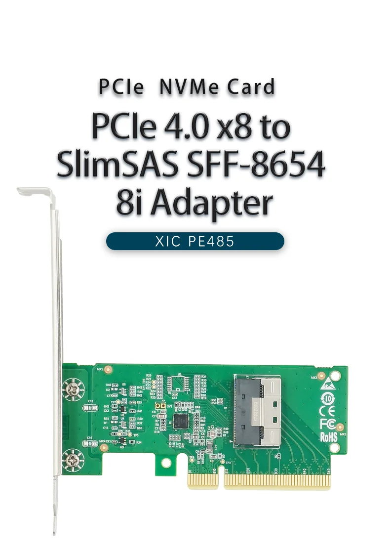 Description Picture 2 of itemPCIe4.0 x8 to SlimSAS SFF-8654 x8  NVMe adapter