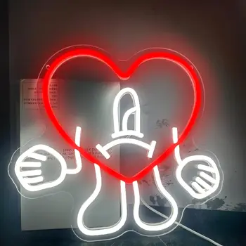 Heart Character LED Neon Sign – Cute Love Wall Decor