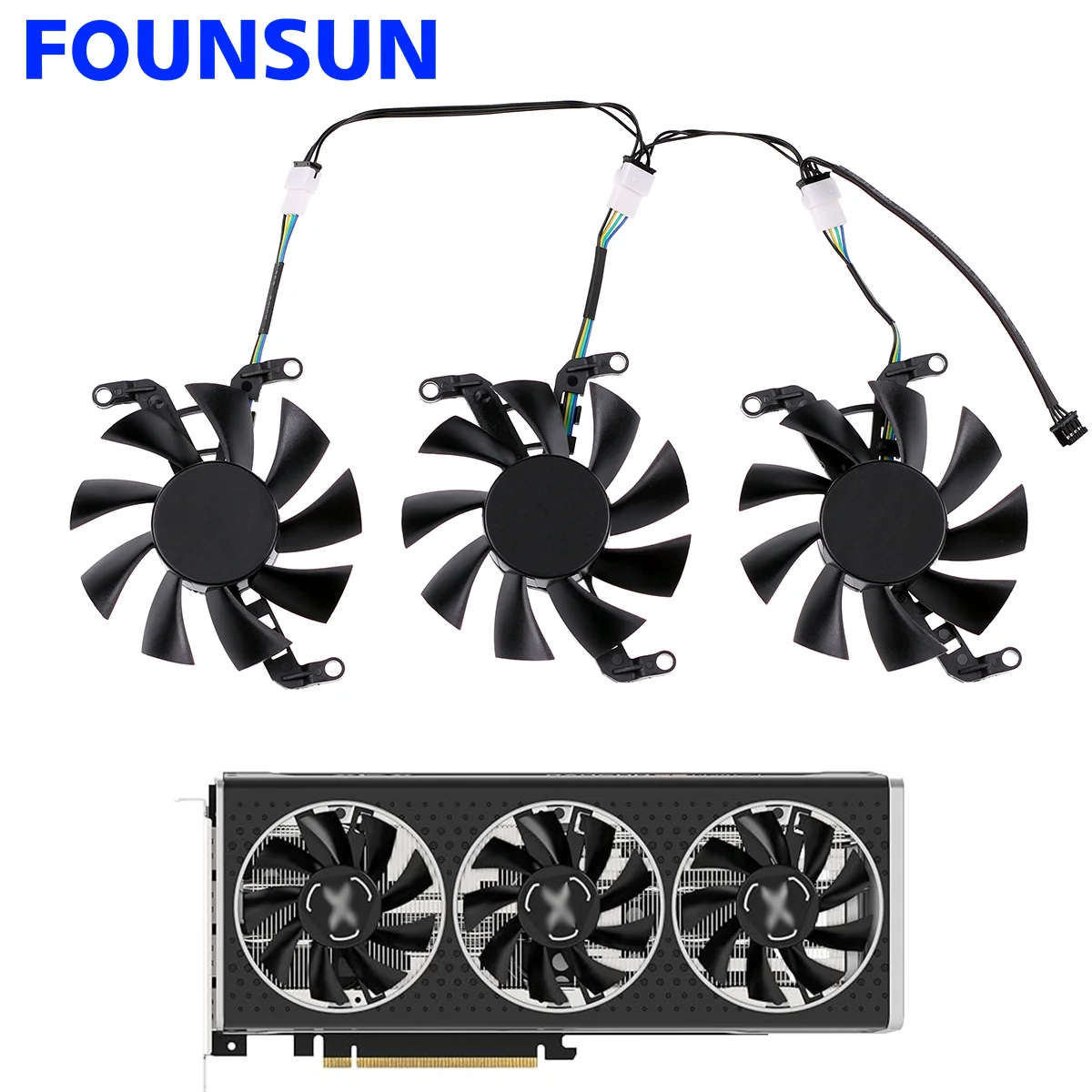 XFX 스피더 MERC QICK 308 Radeon RX 6600XT 6500XT 용 냉각 선풍기, 블랙 울트라 게이밍 그래픽 카드 쿨러 선풍기, 75mm, 신제품