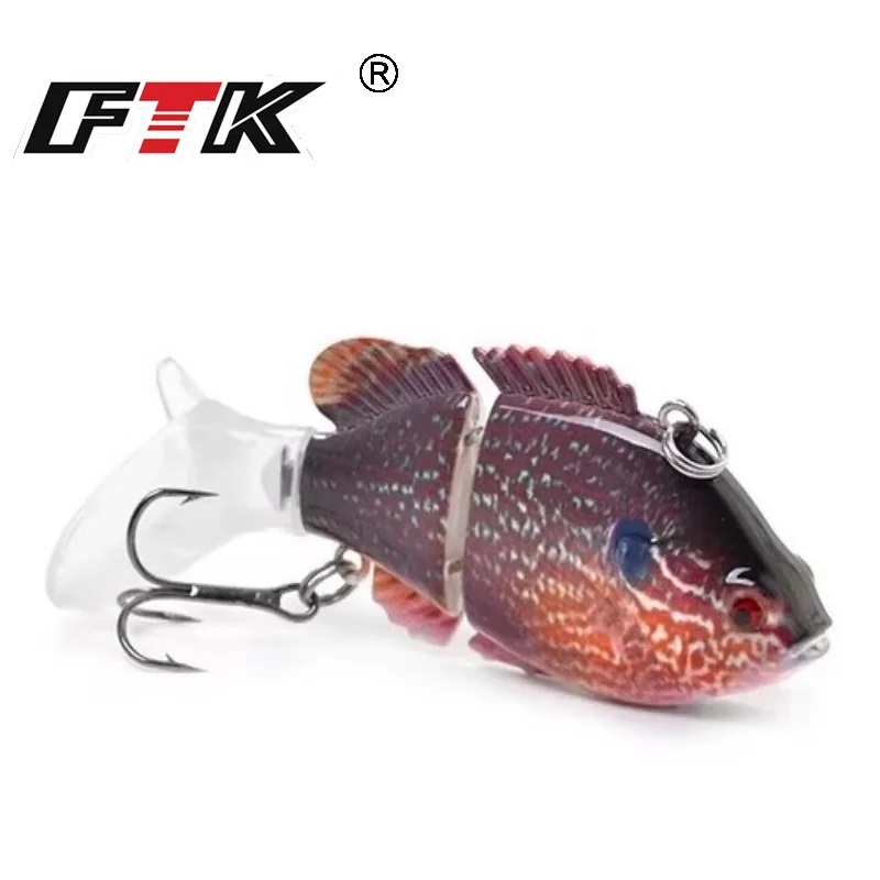 FTK 13 g Multi Jointed Sinking VIB Harter Angelköder 2-Segment-Swimbait Harter Köder Wobbler für Bass Pike Jerkbait Wobbler 7,5 cm