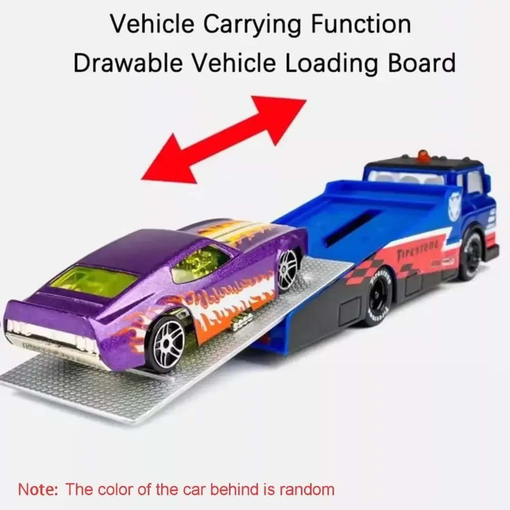 Scale 1:64 Alloy Trailer Model Movable Joint Transport Vehicle Rescue Engineering Vehicles Pull Back Sliding