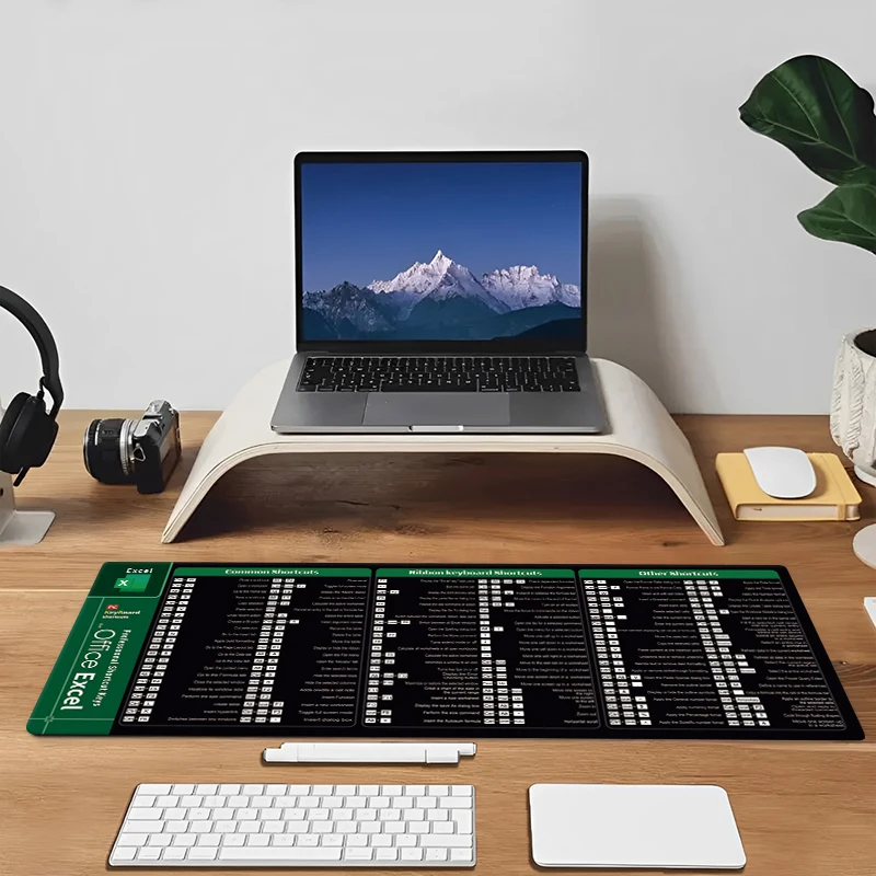 For Excel Common Shortcuts Large Professional Shortcut Keys Mouse Pad Desk Mat Office Software Keyboard Mousepad Y2K Cheat Sheet 5