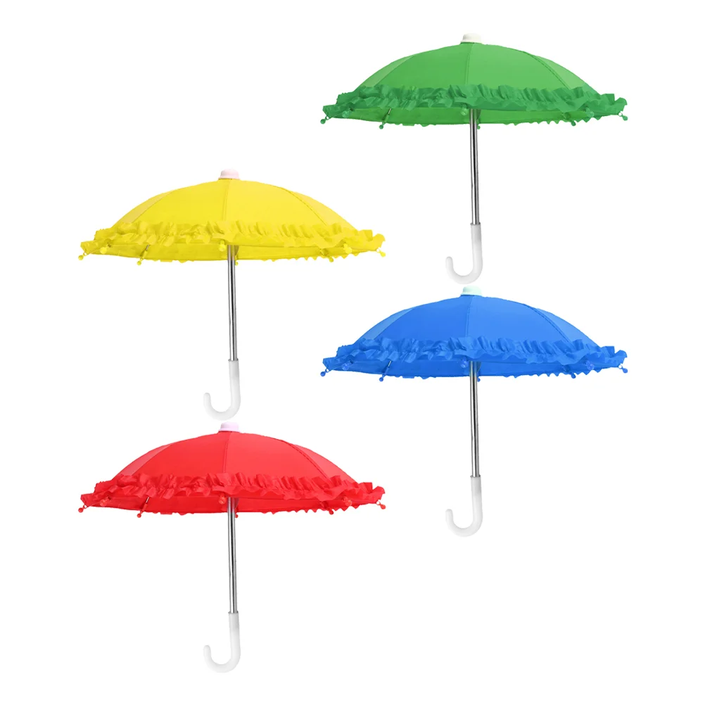 4 Pcs Lace Toy Umbrella Chinese Little Prince Model Accessories Photo Prop Cute Mini Ceiling Decor Models Beach