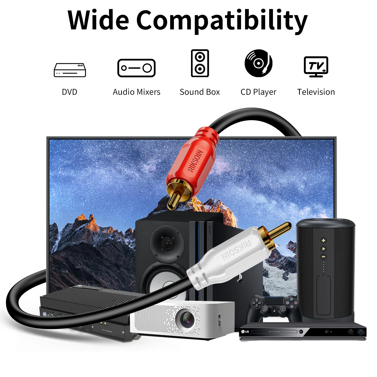 Premium Dual Shielded Stereo Audio RCA Cable for Enhanced Sound Quality