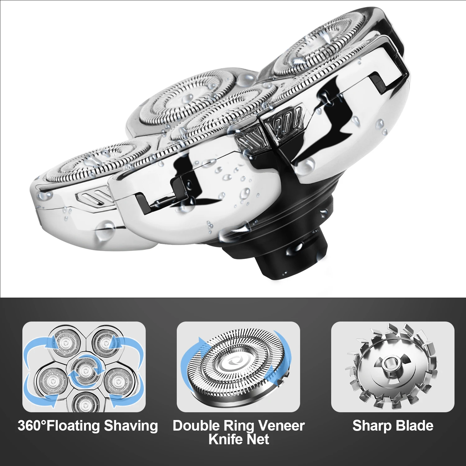 hiena Electric Shaver Head Replace Shaver Head MJTXD01SKS Cutter Head Accessories Electric Shaver Replacement 5 Heads 9D Floatin 2