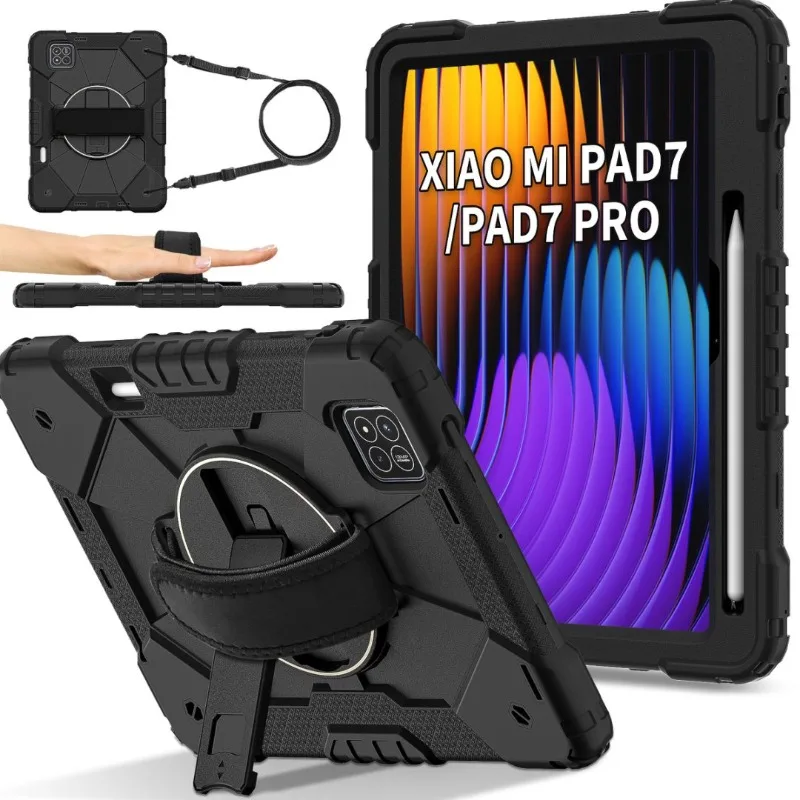 Enhanced 360 Rotating Armor Stand Case with Handle Grip
