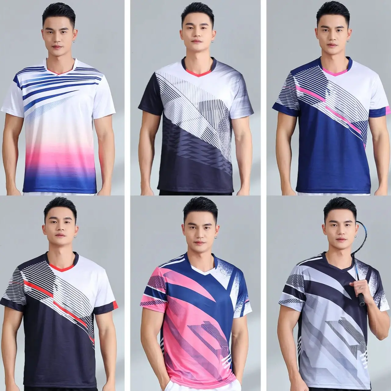 Badminton Suit Set for Men and Women Quick Drying Short Sleeved Top Table Tennis Sports T-shirt Breathable