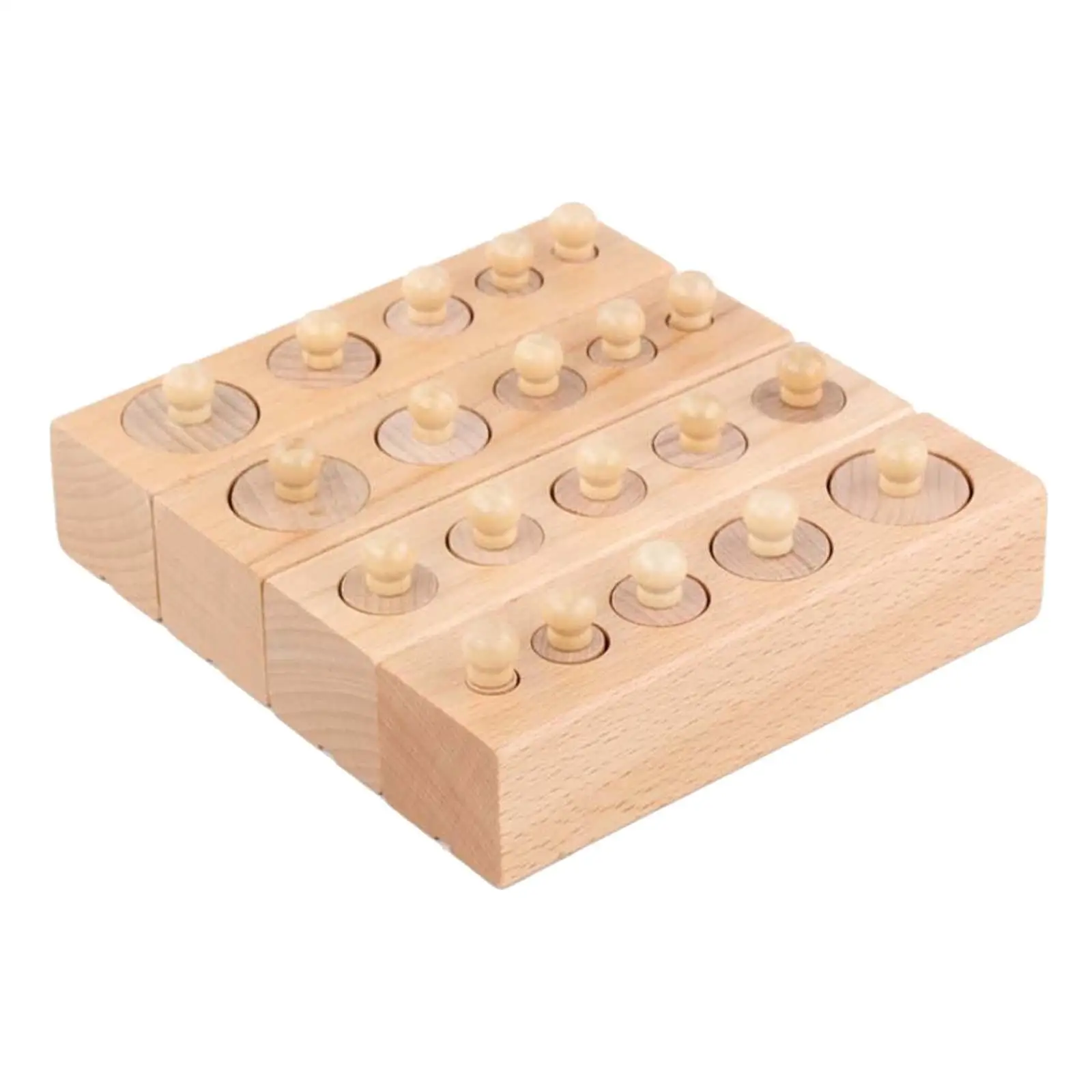 4x Cylinder Socket Toy Puzzle Coordination Early Development Wooden Knob Log Cylinder Blocks for School Preschool Toys Childern