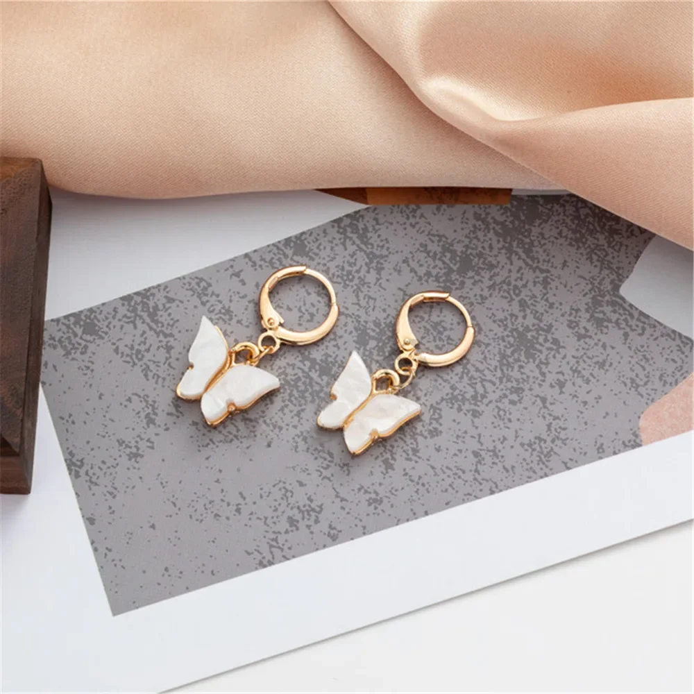 Korean version butterfly earrings style color acrylic earring butterfly earrings acrylic earrings