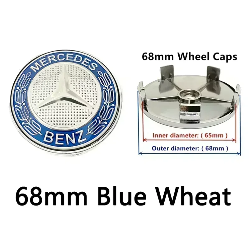 80-40-20 PCS 56mm 60mm 68mm For GLA GLB GLC A B C E Mercedes Benz Car Wheel Hub Center Caps Cover Badge Emblem Logo 75mm 3Pin 4