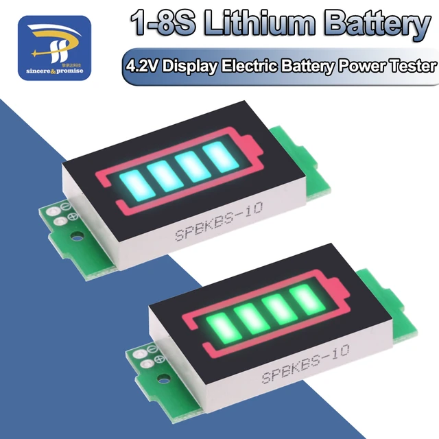 Indicateur de niveau de batterie au Lithium 1S/2S/3S/4S/5S/6S/7S