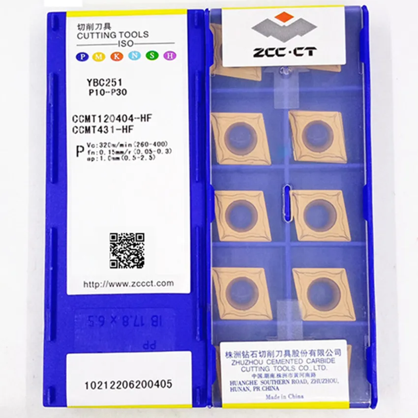 

ZCC.CT CCMT120404-HF YBC251/CCMT120408-HF YBC251/CCMT120404-HF YBC252/CCMT120408-HF YBC252 CNC carbide inserts 10PCS/BOX