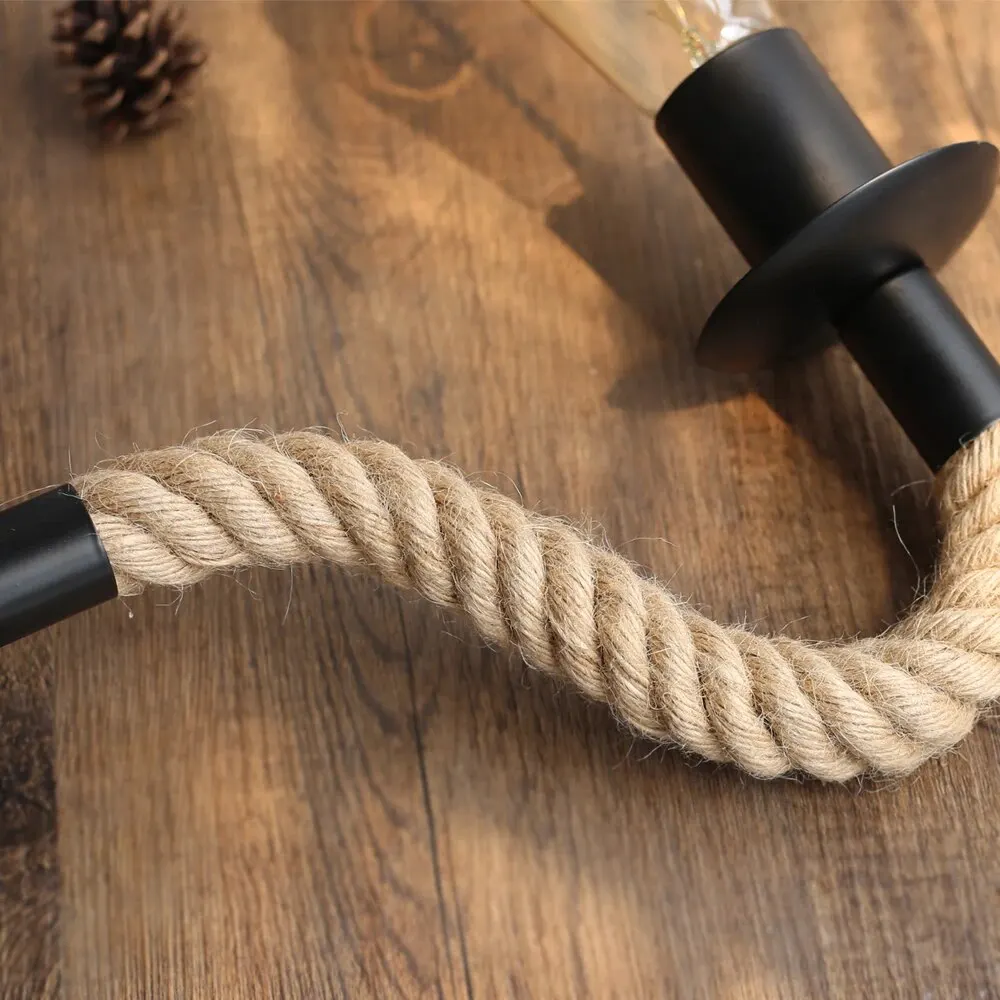 Wall Light Retro Vintage Hemp Rope E27 Wall Lamp 110V 220V Indoor Loft Outdoor Corridor Industrial Sconce Bedside