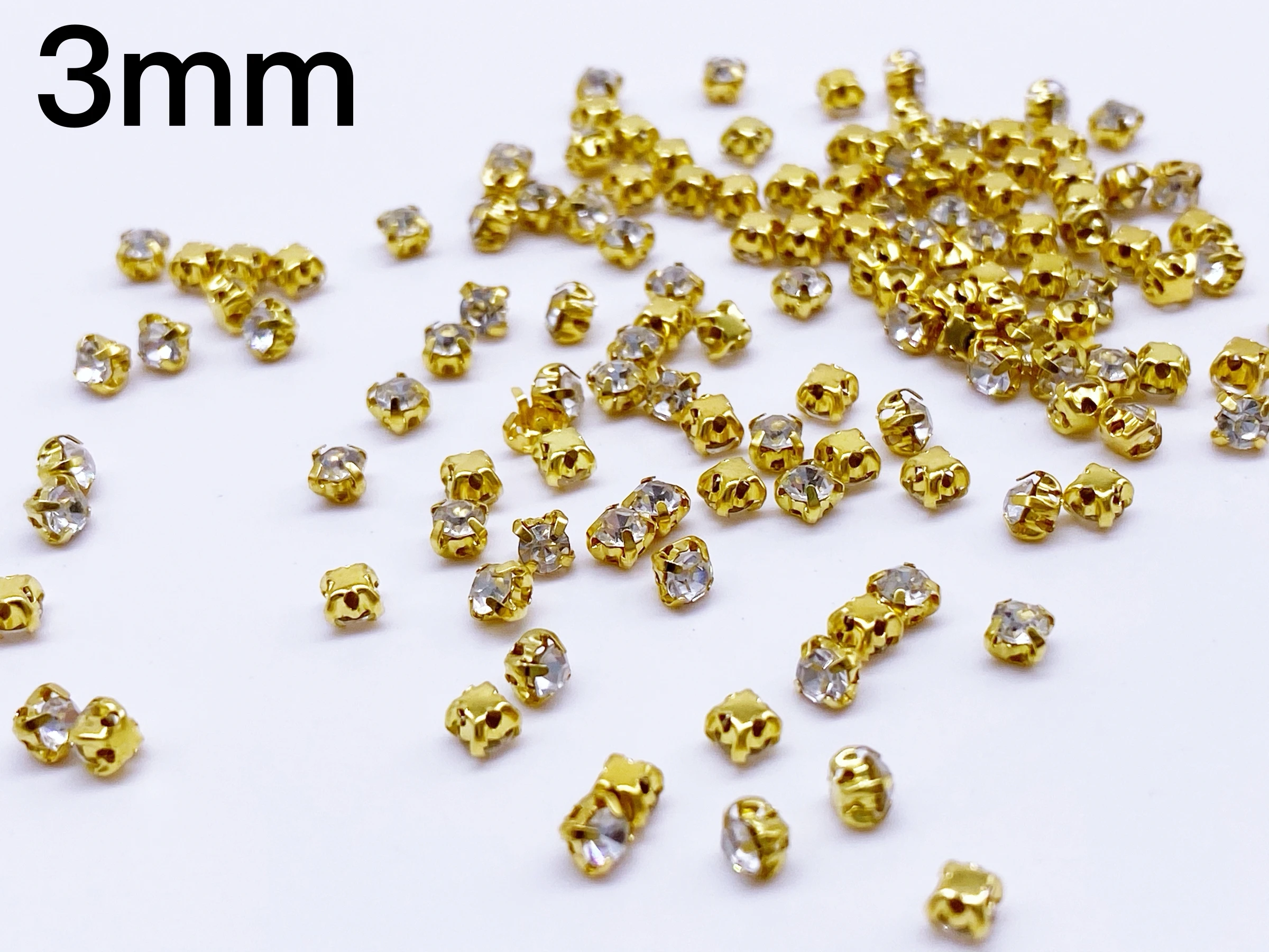 B009 3mm 4mm Sew On Rhinestones Mini Glass Doll Clothes Doll Sewing Craft Notion 4