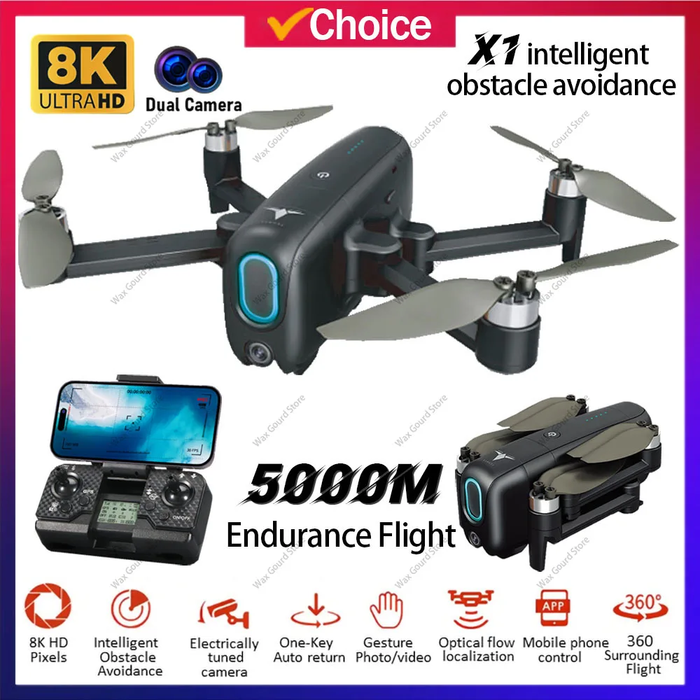 전문가용 드론 장애물 회피 항공기 EIS 듀얼 카메라 접이식 헬리콥터 RC 키즈 완구, X1 8K GPS 5G 와이파이 레이저, 신제품