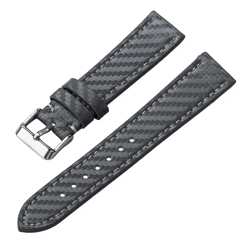 Carbon Fiber Genuine Leather Watch Band with Carbonfiber Grain Bracelet