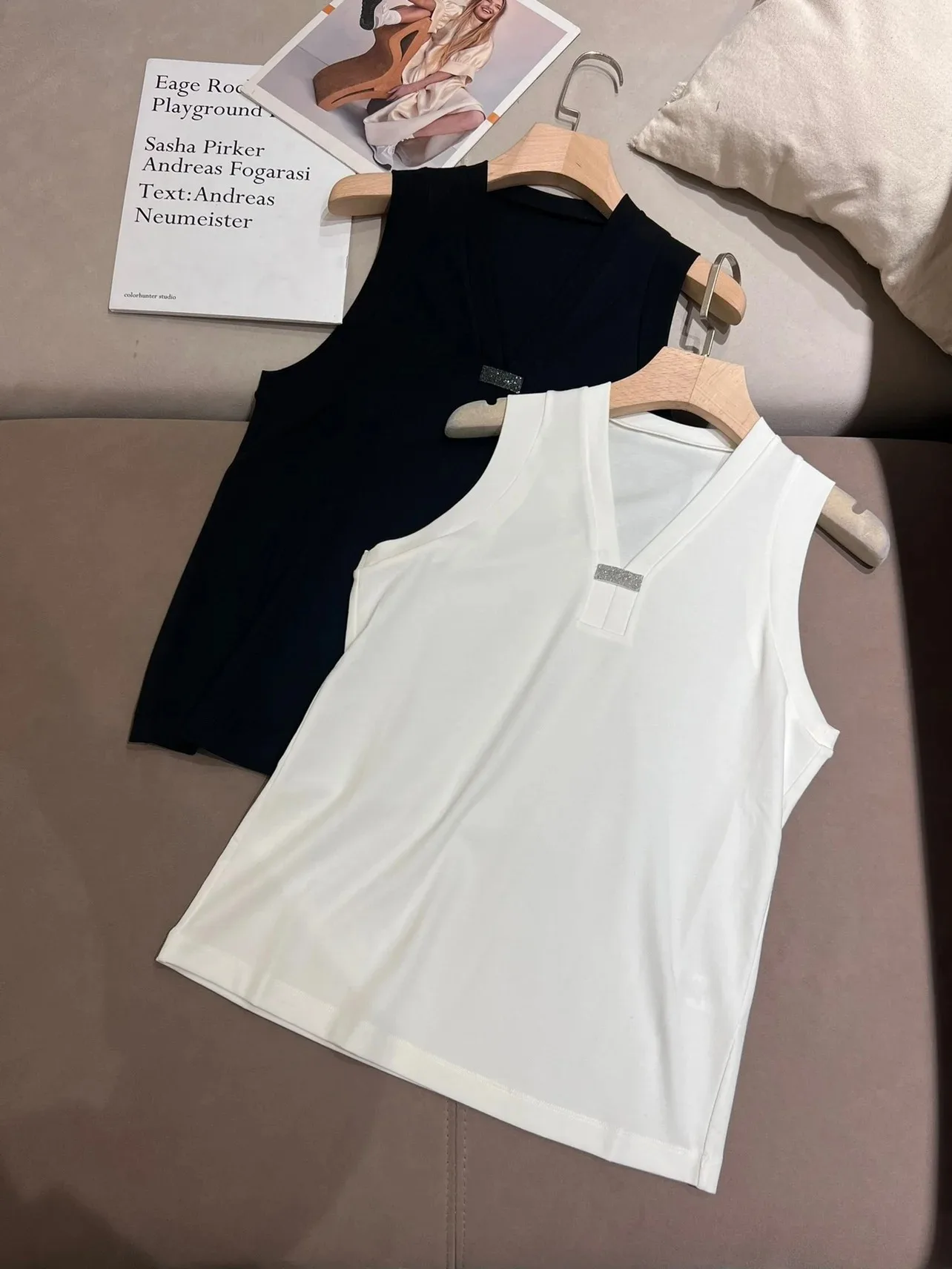 

2024 Summer B * C Women's Tank Top Sleeveless Cotton Pullover Women's Tank Top Women's Clothing