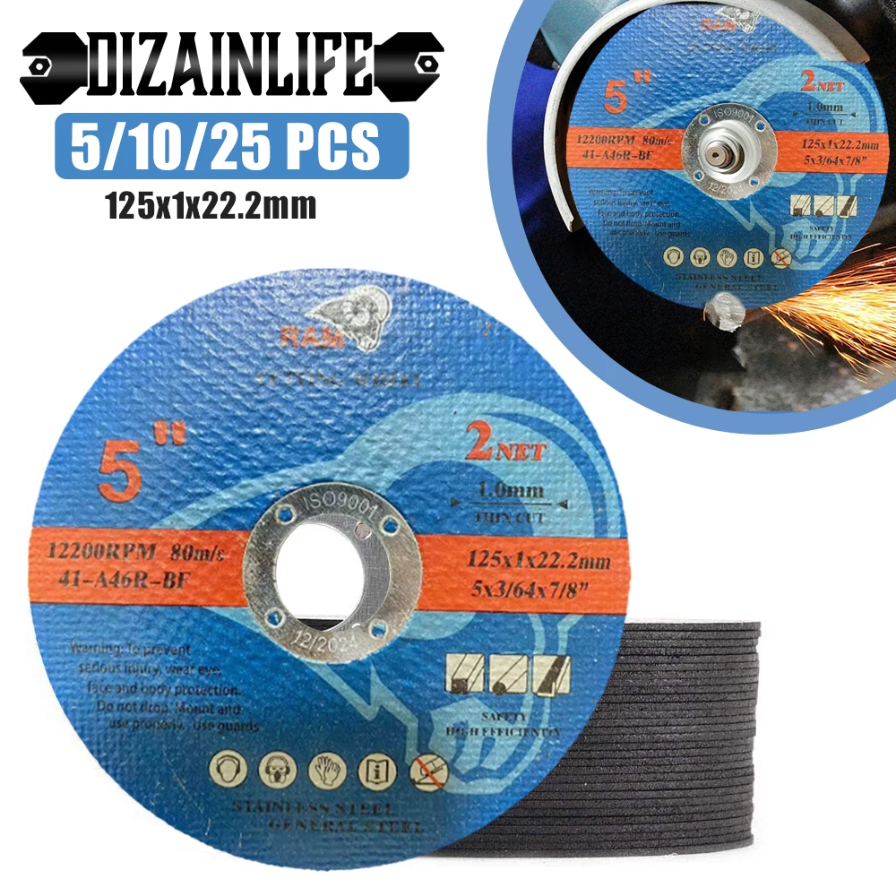 5/10/25 Pcs 125mm Metal Cutting Disc Angle Grinder Saw Blade Cut Off Circle Wheels Saw Blades Disc for Metal Stainless Steel