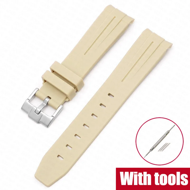 Curved Interface Rubber Strap - Waterproof Sports Watch Band