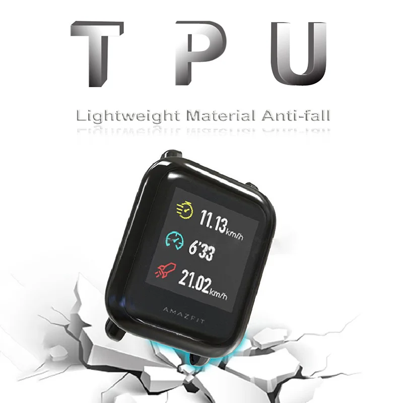 Durable TPU Smartwatch Case with Screen Protector and Bumper Cover