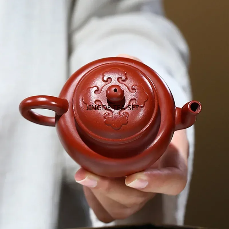 120ml Yixing purple clay teapot triangular beauty tea infusion pot Chinese raw mineral Kung Fu tea set