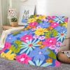 pattern Blanket Flannel warm spring comfort  soft plush blanket for sofa floral living room office Bright bedroom travel gift 2