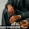 Suede Warm Gloves Cycling Winter Gloves Motorcycle Men Brushed Anti Slip Glove Touchable Screen Thermal Gloves Wear-resistant 1