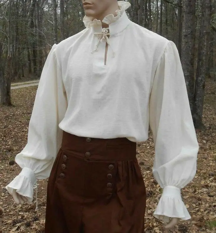Victorian Bloomer Trousers Vintage Steampunk Gothic Musketeer Renaissance Pirate Flounce Ruffled Front Sailor pants Men Women