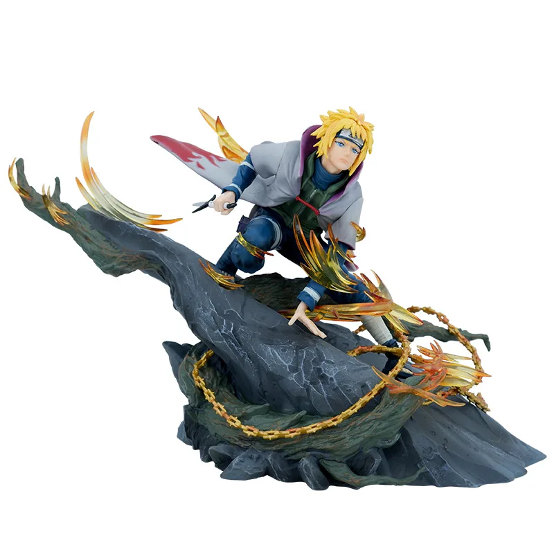 Naruto figura shippuden oversize quarto hokage namikaze minato 24cm pvc  konoha amarelo flash anime ação modelo crianças brinquedos presentes -  AliExpress