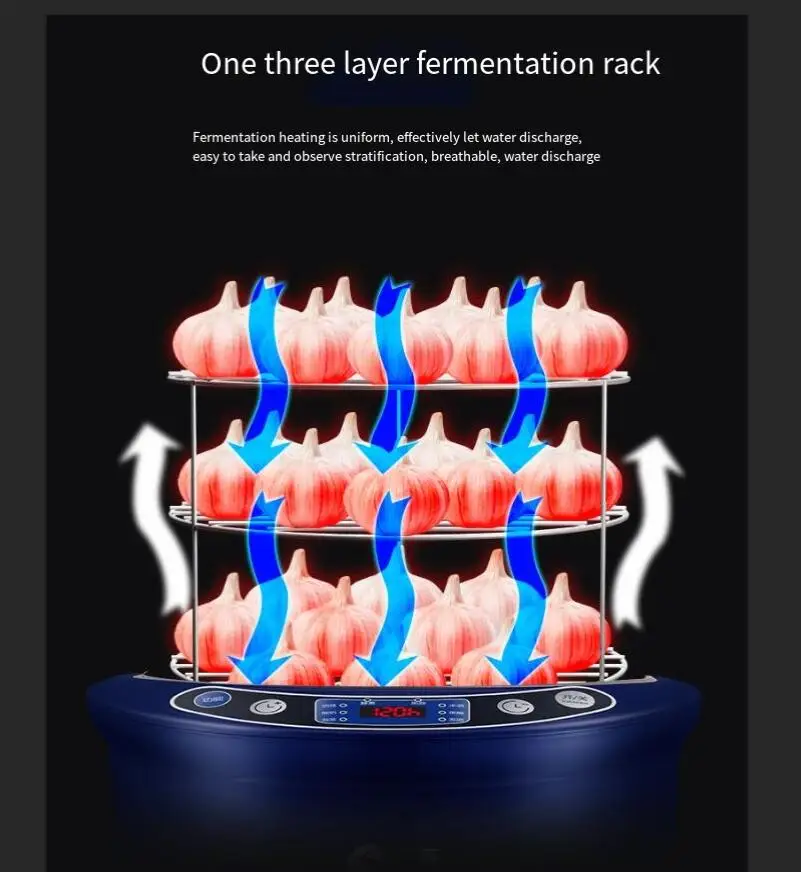 6L 110w Automatic Black garlic fermenter household DIY zymolysis pot maker 220V black garlic fermenting machine Energy saving