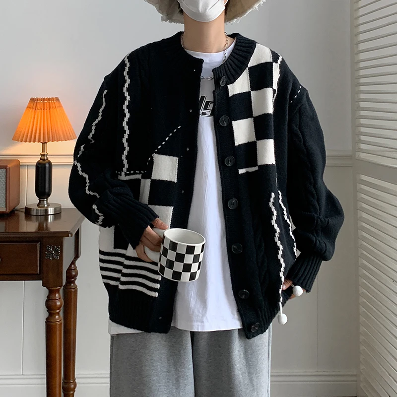 

2023 Autumn Winter Men's Sweater Coat Knitted Sweater Jackets Men Zipper Knitted Thick Coat Warm Casual Knitwear Cardigan X44