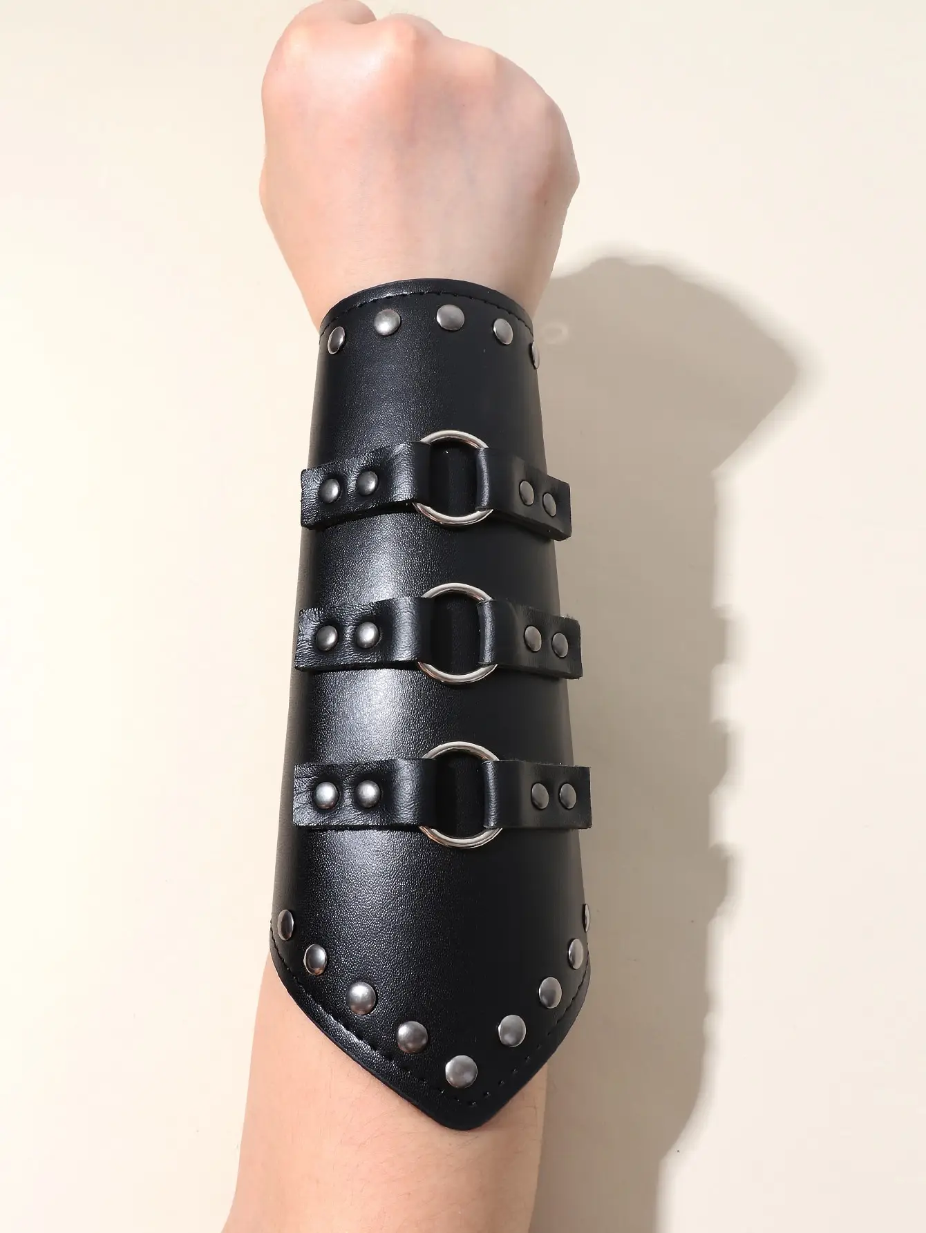 1pc Men's Faux Leather Arm Guards Arm Bracers Cosplay Leather Gauntlet Wristband Medieval Belt cosplay arm armour