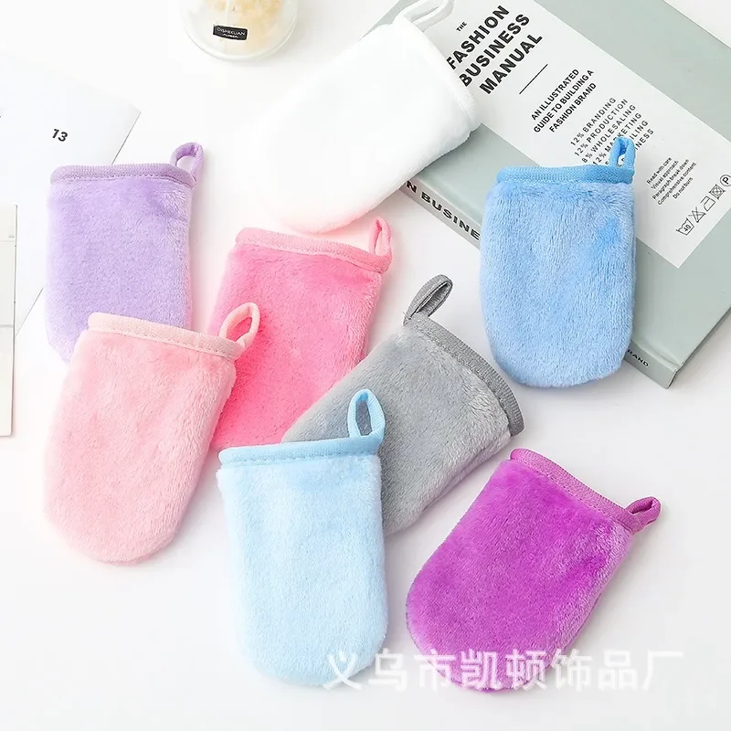 12 Colors Makeup Remover Cleansing Gloves Reusable Soft Microfiber Face Care Towel Beauty Facial Cleansing Cloth Skin Care 3
