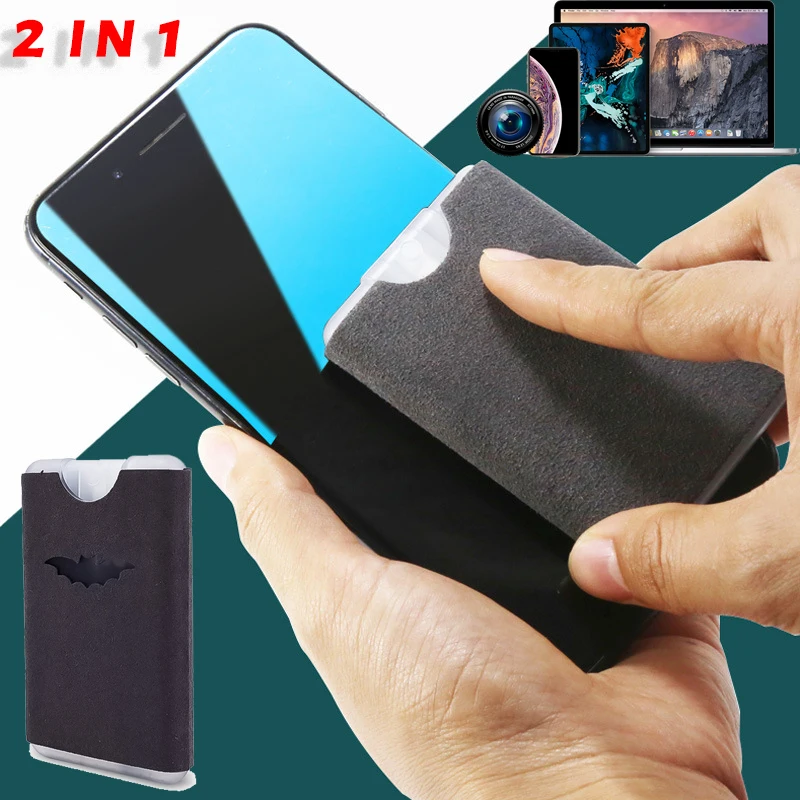 2 in 1 Phone Screen Cleaner Spary Microfiber Cleaning Cloth Mobile ...