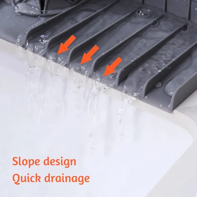 Silicone Drain Pad Multifunctional Sink Faucet Kitchen Drain Pad 37cm Splash Proof