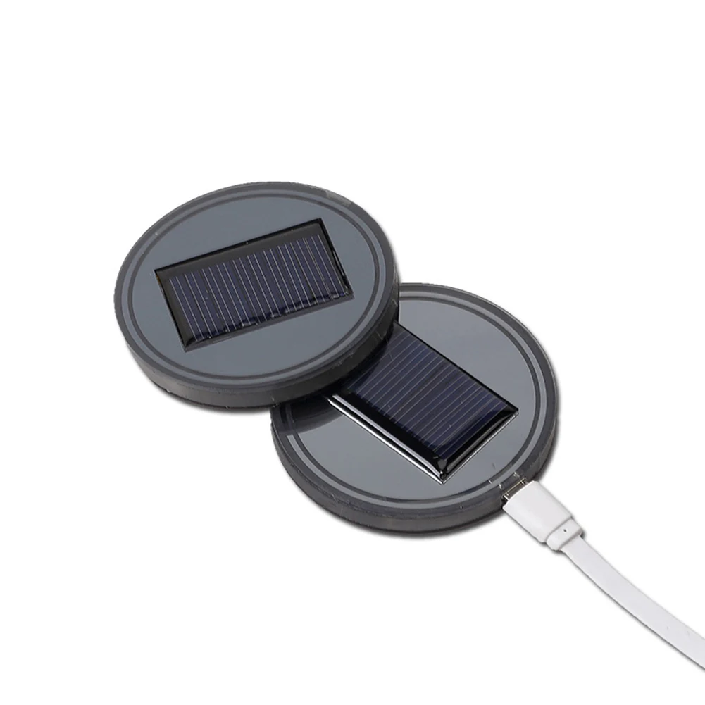

Universal Car Anti Slip Mat Waterproof Solar LED Cup Bottle Drinks Holder Pad Coaster USB Car Charger Mats