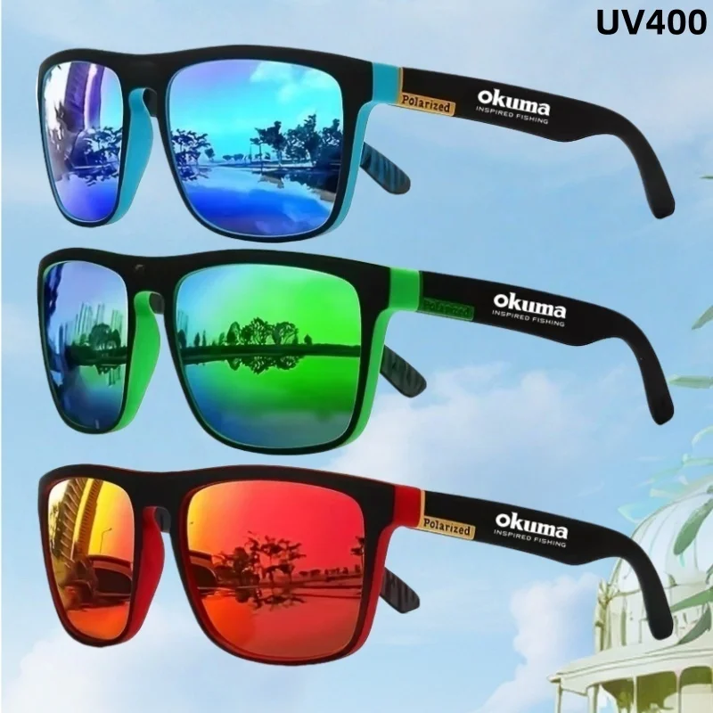 Lunettes polarisées Okuma UV400 - Anti-lumière forte et éblouissement - Pêche, vélo, conduite