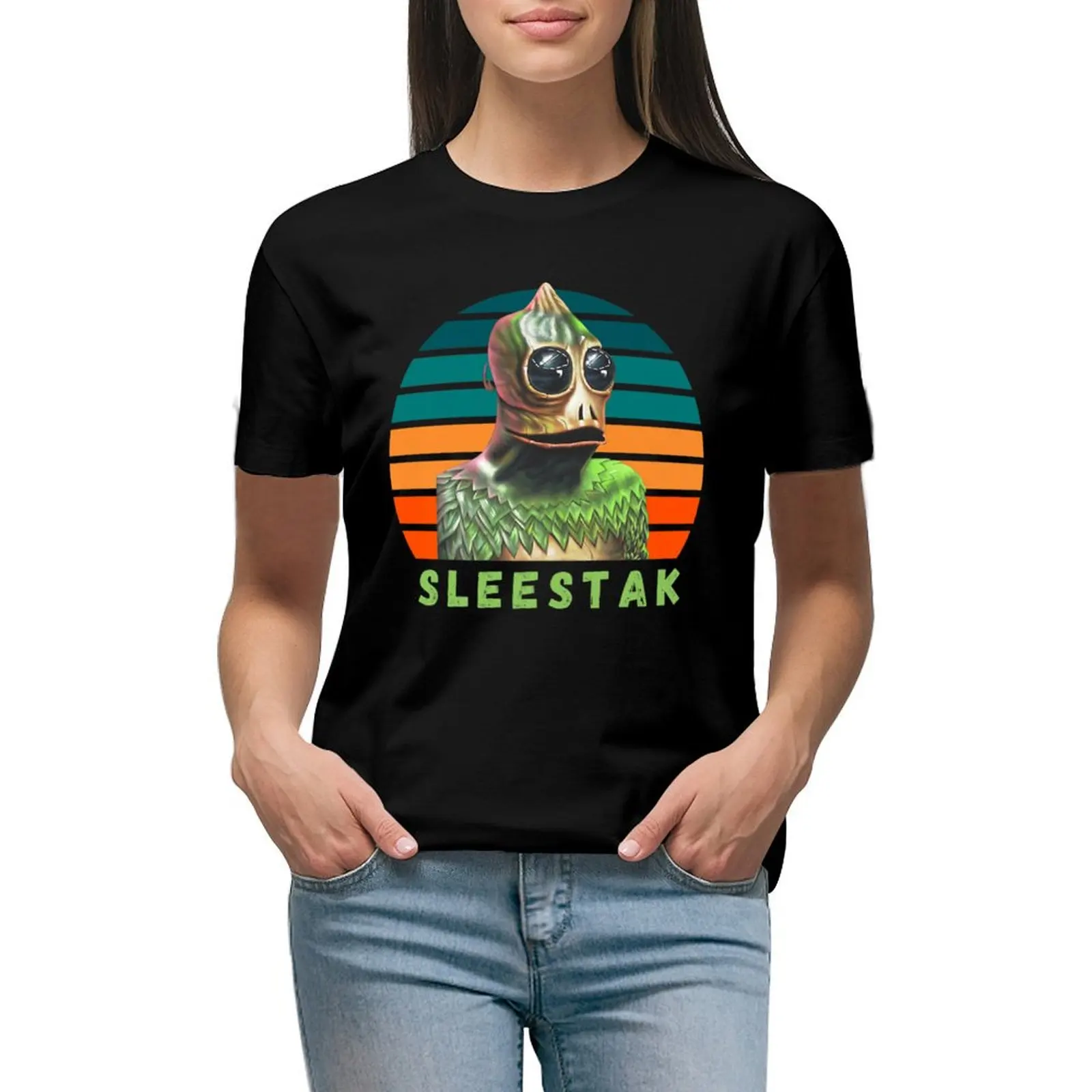 

Sleestak - Land OF The Lost - Classic Television T-shirt female animal print shirt for girls lady clothes cotton t shirts Women