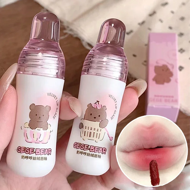 Velvet Matte Lip Gloss Moisturizer Non-Stick Cup Dyeing Lipstick Waterproof Long Lasting Lip Tint Mud Korean Cosmetics 6Colors lip gloss lip makeup lip glaze lip tint