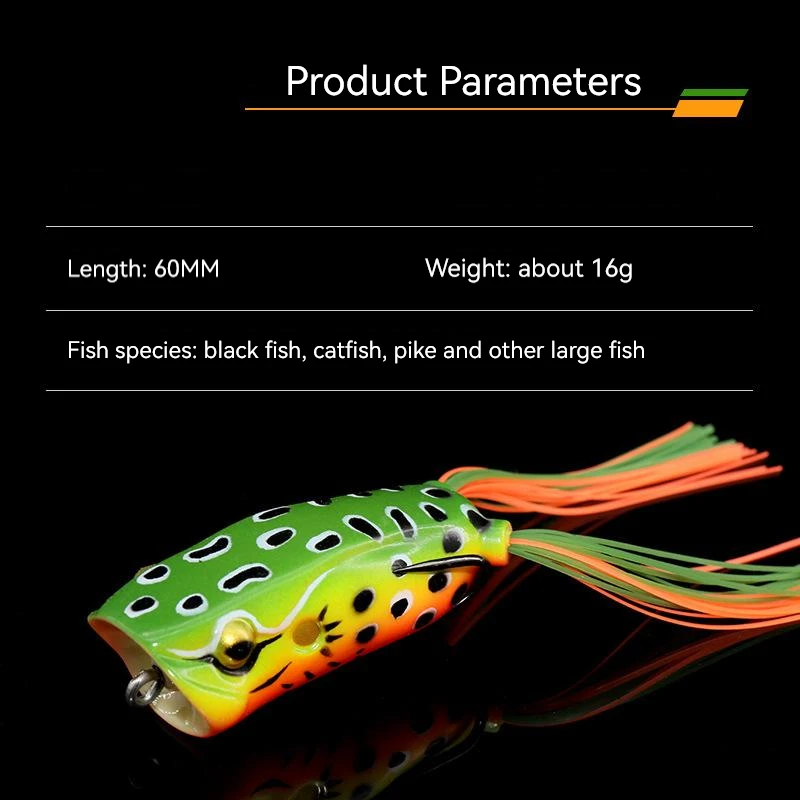 Frog Fishing Lures Gamakatsu Hook Long Cast Topwater Artificial Bait 16g Tractor Popper Lure Catch Pike Snakehead Fish Bass - 2