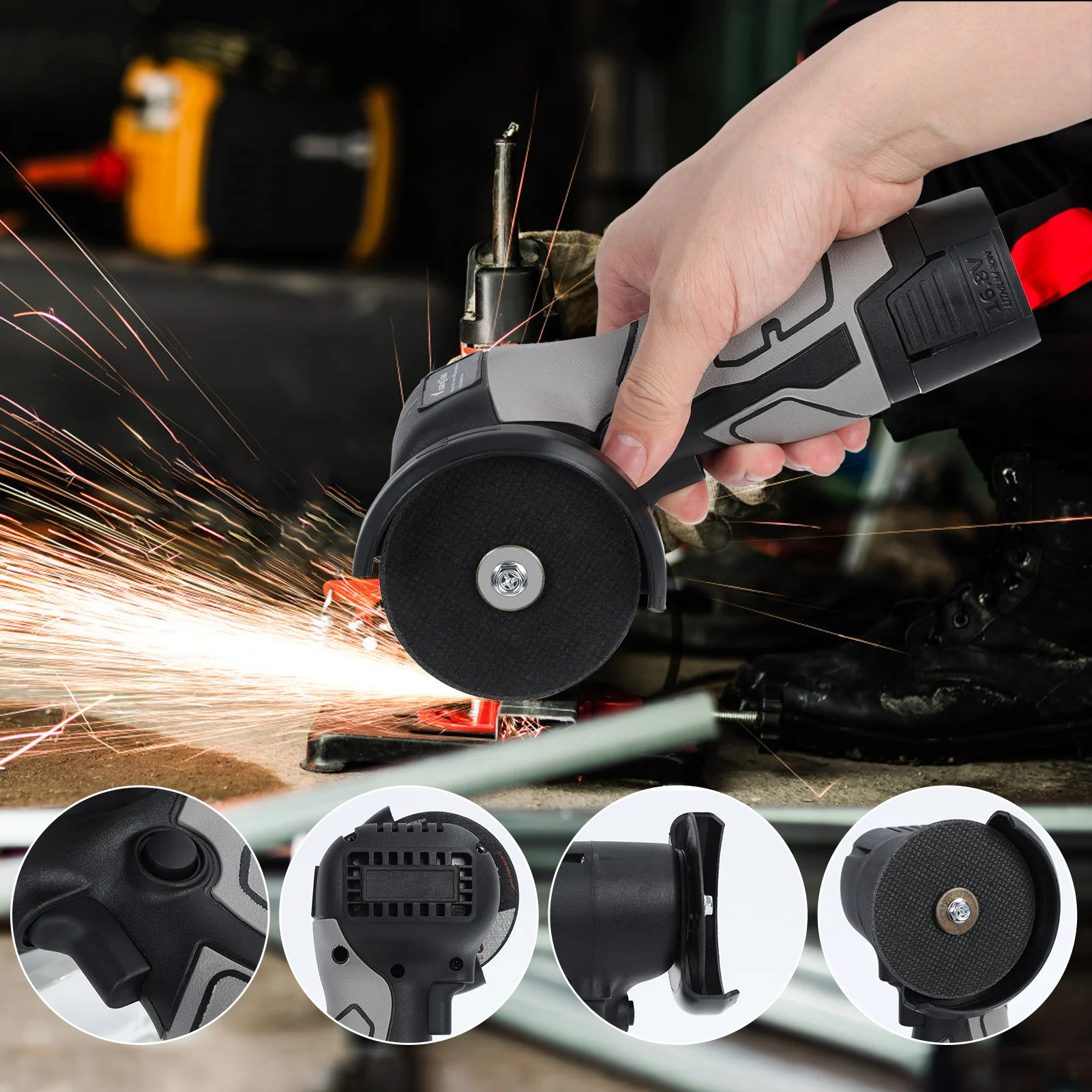 Angle Grinder Tool, Cordless Mini Angle Grinder, Brushless Cut Off Hand Polishing Grinding Tool, Electric Hand Grinder Power