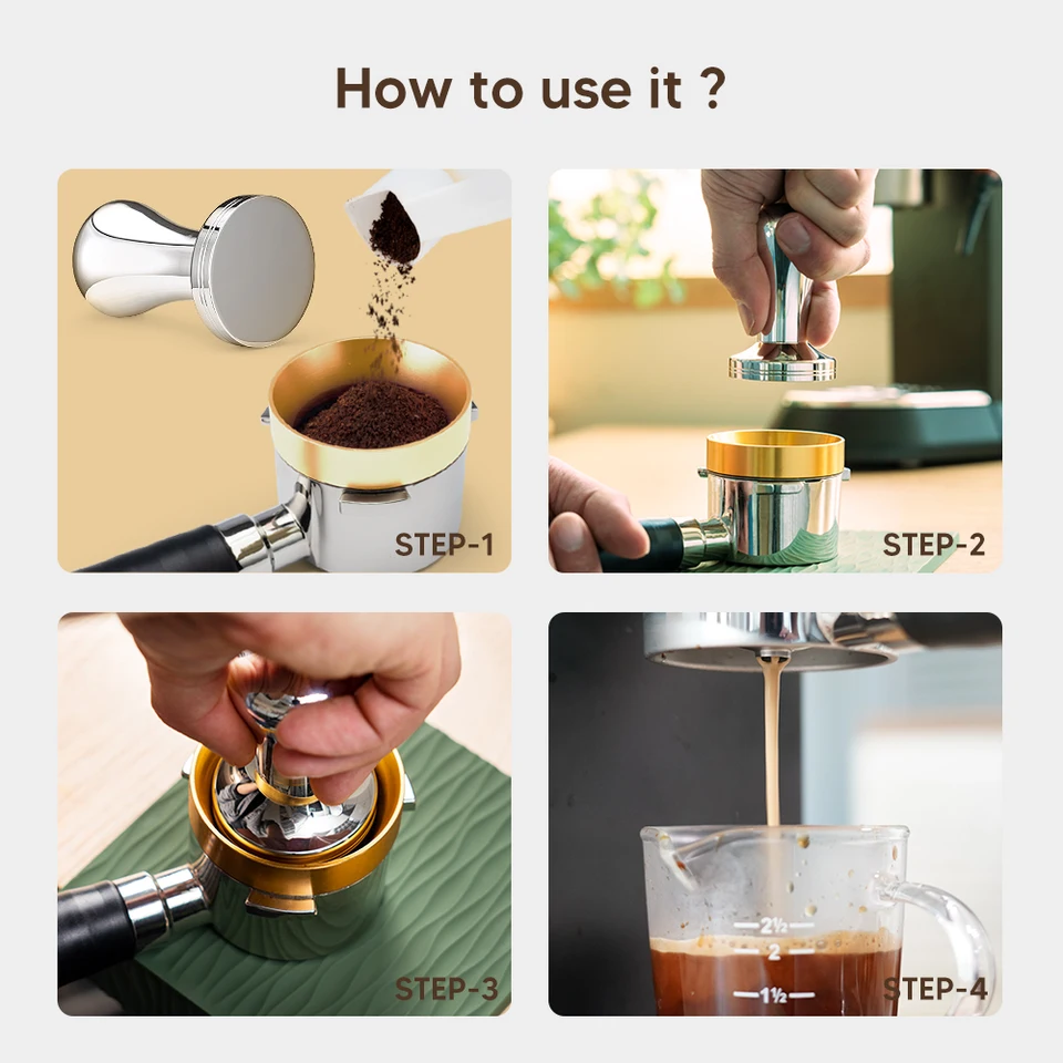 53 mm Kaffee Espresso Dosiertrichter Ring Catcher, Aluminium Kaffeemaschine Espresso Trichter Ersatz Kaffeemaschine Zubehör für Zuhause/Café Schwarz