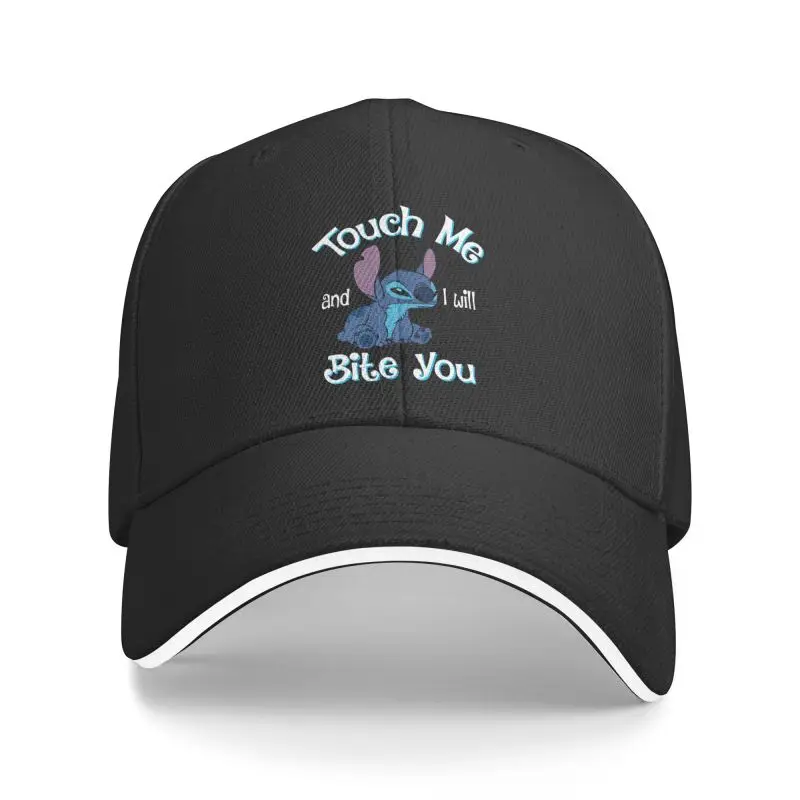 

Classic Disney Stitch Anime Baseball Cap Women Men Personalized Adjustable Adult Touch Me I Will Bite You Dad Hat Hip Hop