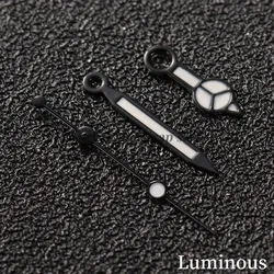 Enhanced Gold, Silver & Rose Gold Watch Hands with Green Luminous Coating (F - Black white)
