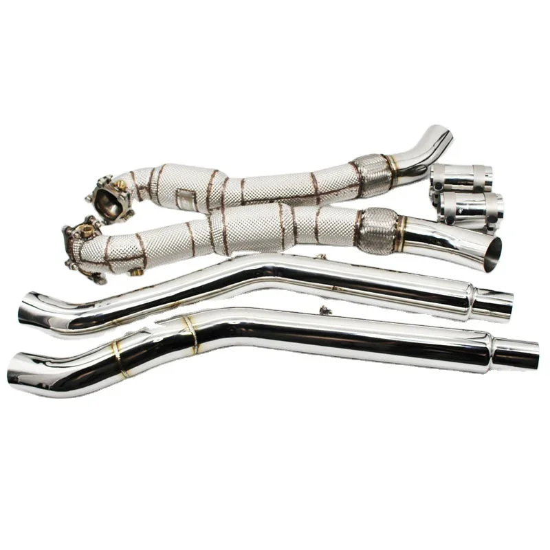 

Section High flow Pipes branch downpipe Exhaust Pipe with for S6/S7 C7 4.0T 2013-2018