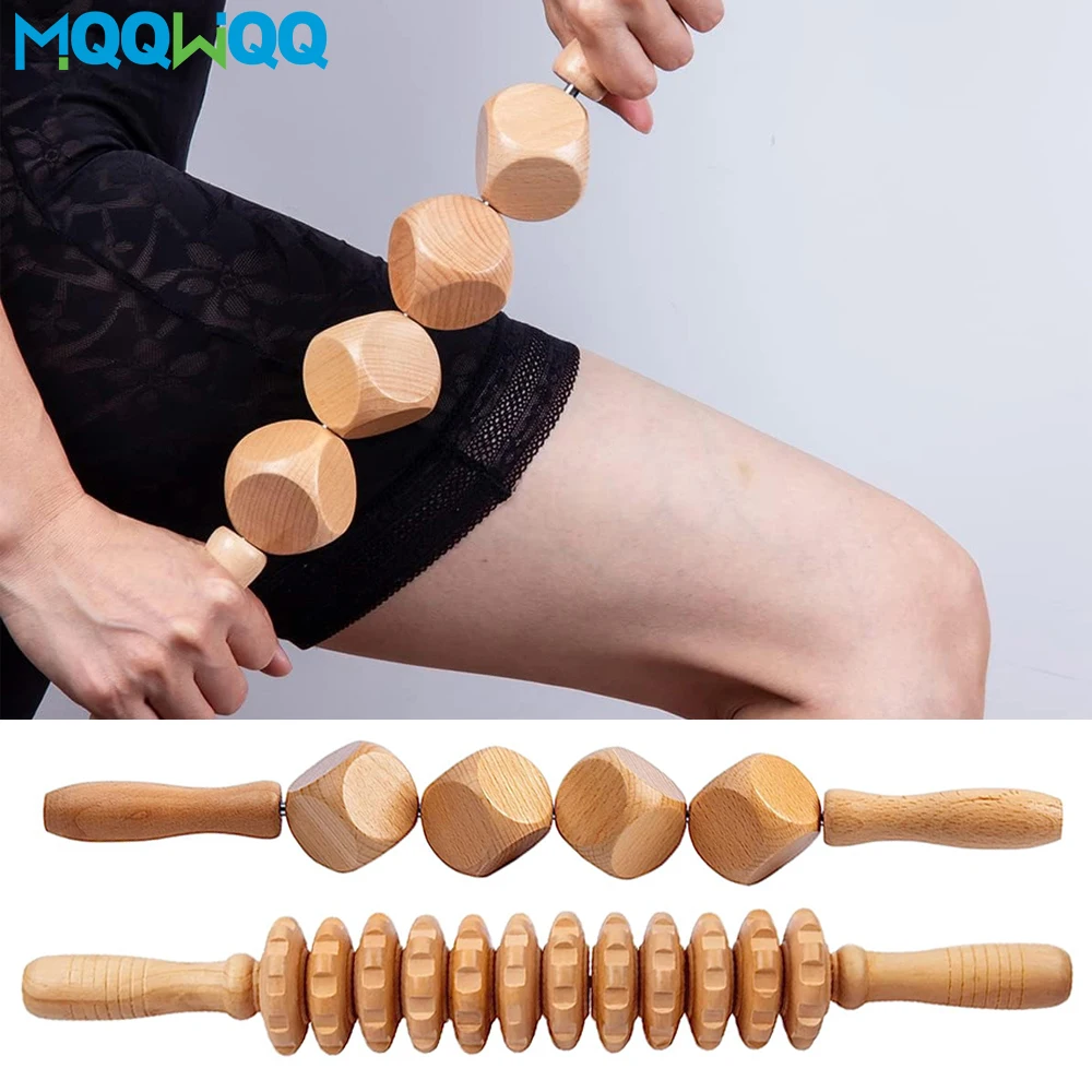 1Pcs Wooden Cube Roller Massager Wood Therapy Lymphatic Drainage Tool Anti-cellulite Dice Roller Stick Whole Body Muscle Relax