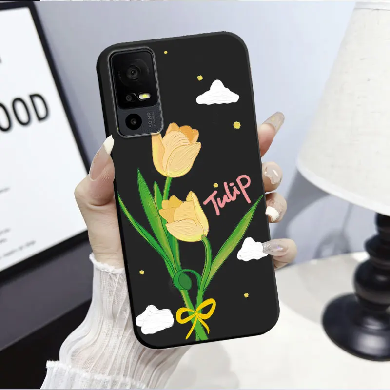 Panda Floral Soft Silicone Shockproof Phone Back Cover
