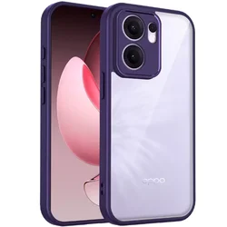 Enhanced Shockproof Silicon Bumper Case with Clear Matte Back - OPPO Reno14 F 5G (TMMS Purple)