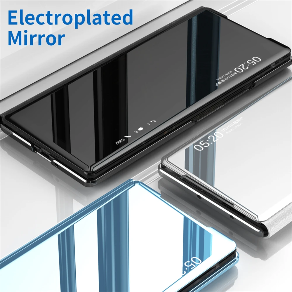 Étui à rabat en cuir de luxe avec miroir intelligent pour VIVO X Fold3, nouvel étui de téléphone avec béquille, coque antichoc avec support_voghion.com